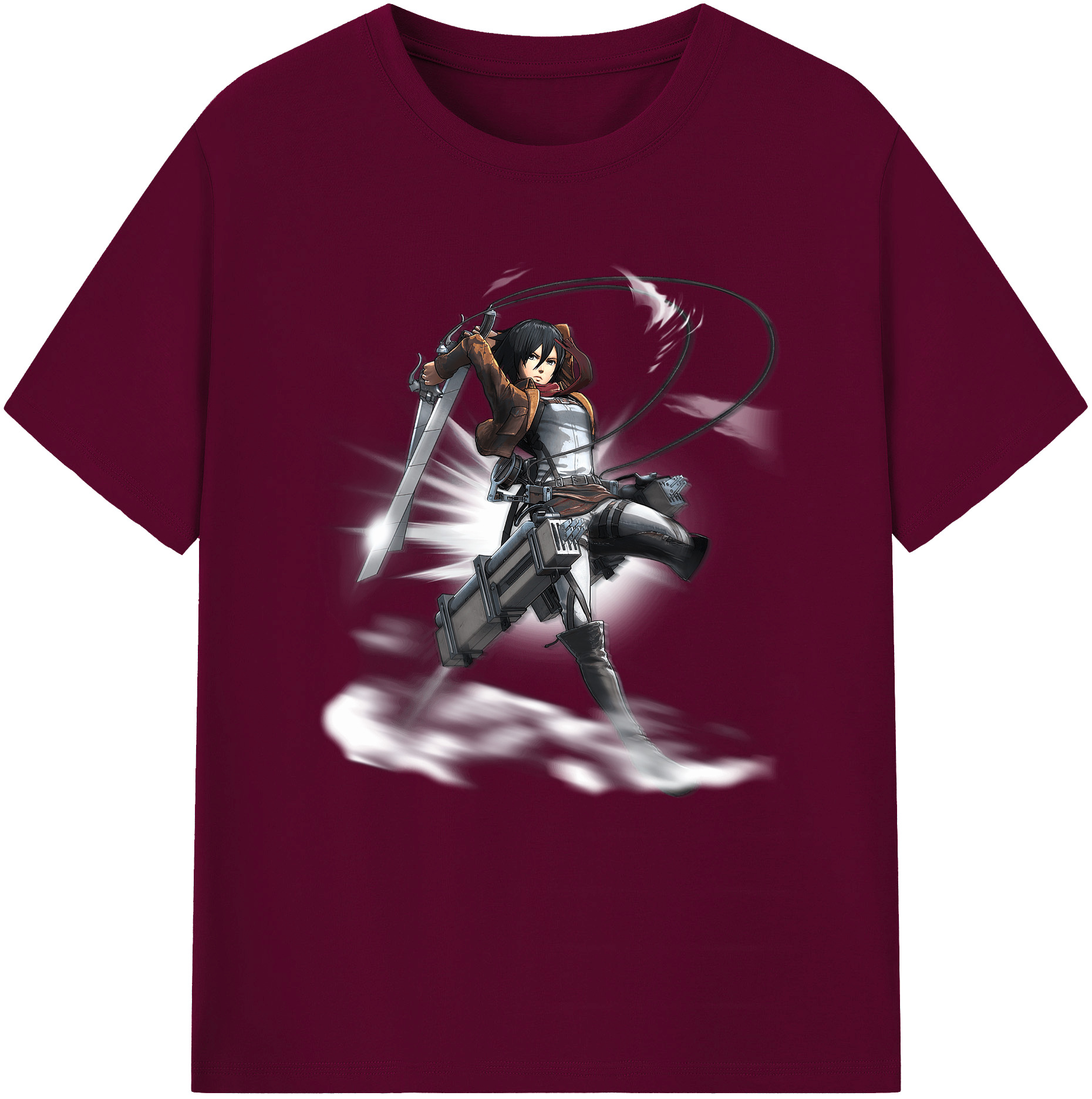 （画像用） 進撃の巨人 ミカサ·アッカーマン Attack on Titan Mikasa Ackerman レディースカジュアルプリントTシャツ（綿100％）